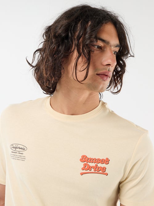 T-shirt met print voor- en achterkant en korte mouwen - Kiabi