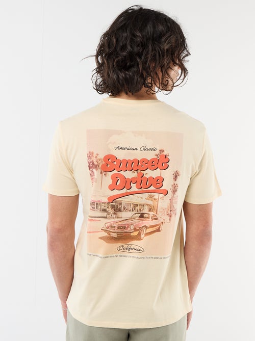 T-shirt met print voor- en achterkant en korte mouwen - Kiabi