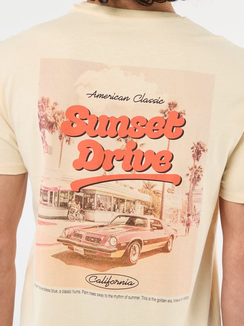 T-shirt met print voor- en achterkant en korte mouwen - Kiabi