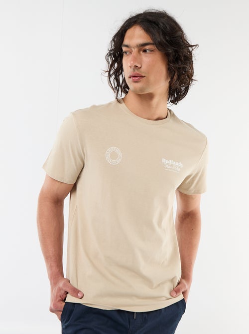 T-shirt met print voor- en achterkant en korte mouwen - Kiabi