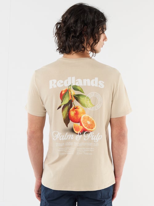 T-shirt met print voor- en achterkant en korte mouwen - Kiabi