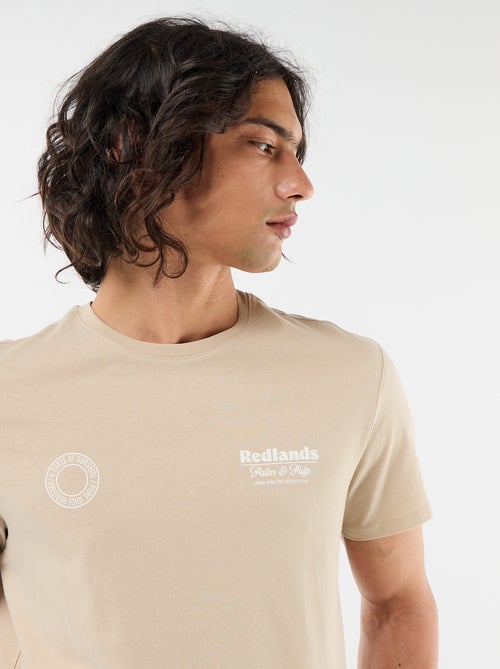 T-shirt met print voor- en achterkant en korte mouwen - Kiabi