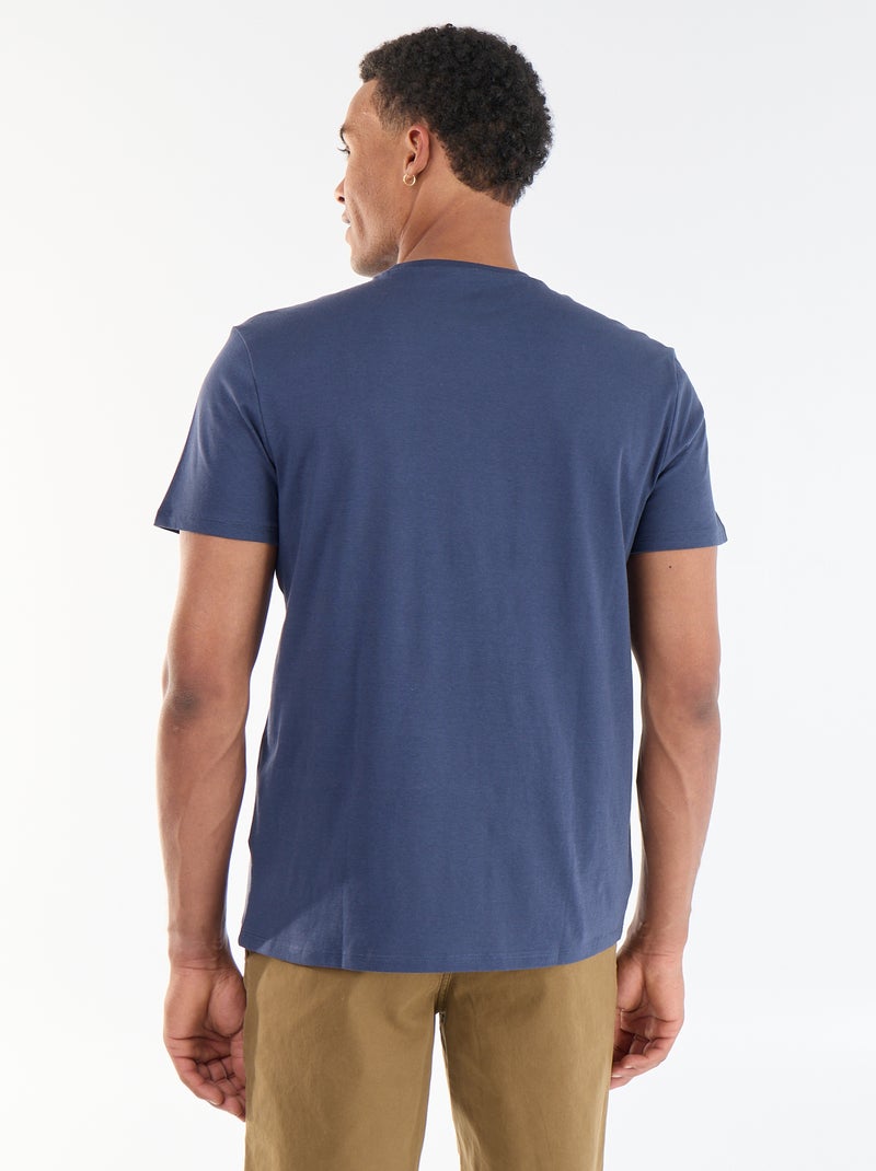 T-shirt met print voor- en achterkant en korte mouwen Blauw - Kiabi