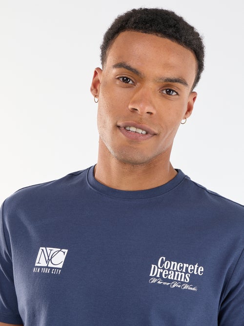 T-shirt met print voor- en achterkant en korte mouwen - Kiabi