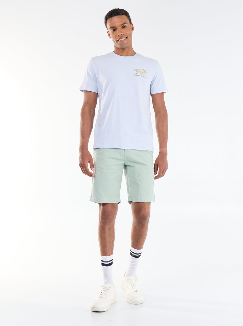 T-shirt met print voor- en achterkant en korte mouwen Blauw - Kiabi