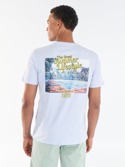 T-shirt met print voor- en achterkant en korte mouwen - Kiabi