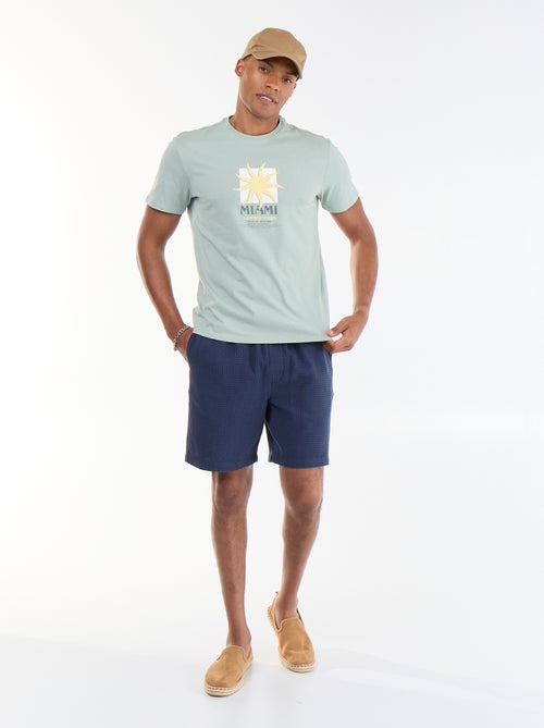 T-shirt met print voor- en achterkant en korte mouwen - Kiabi