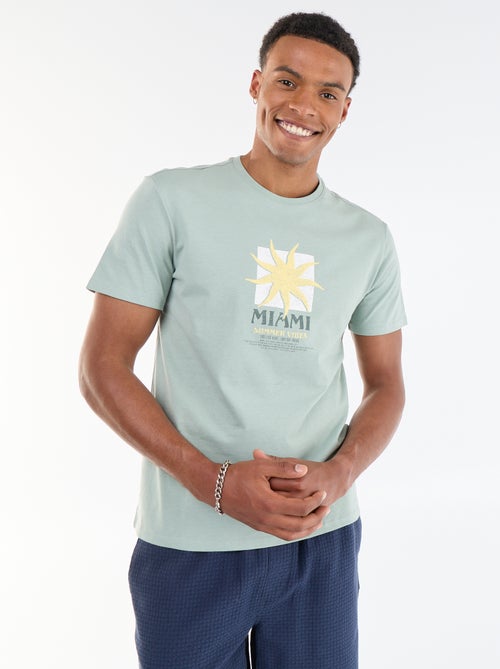 T-shirt met print voor- en achterkant en korte mouwen - Kiabi