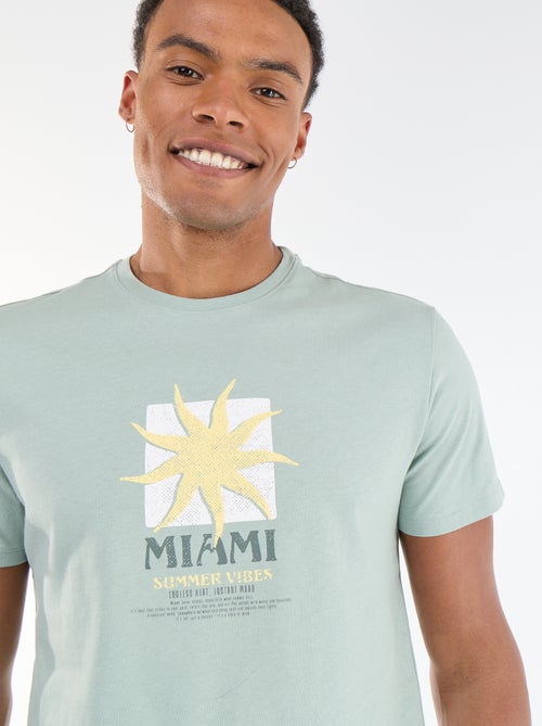 T-shirt met print voor- en achterkant en korte mouwen - Kiabi