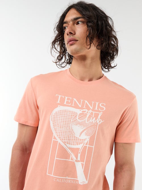 T-shirt met print voor- en achterkant en korte mouwen - Kiabi