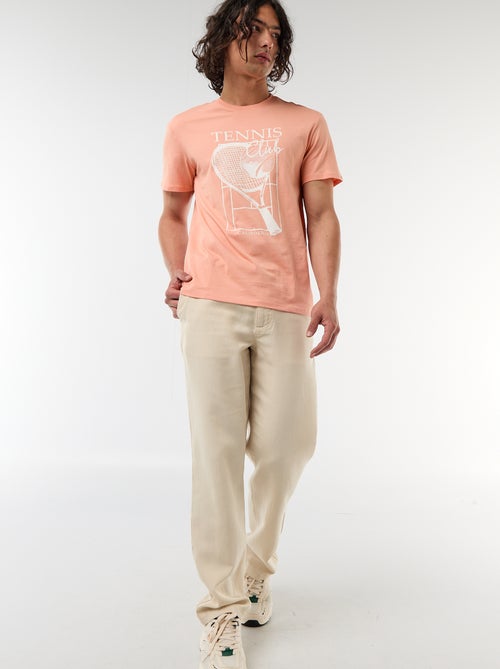 T-shirt met print voor- en achterkant en korte mouwen - Kiabi