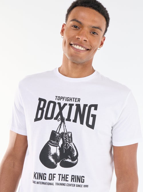 T-shirt met print voor- en achterkant en korte mouwen - Kiabi
