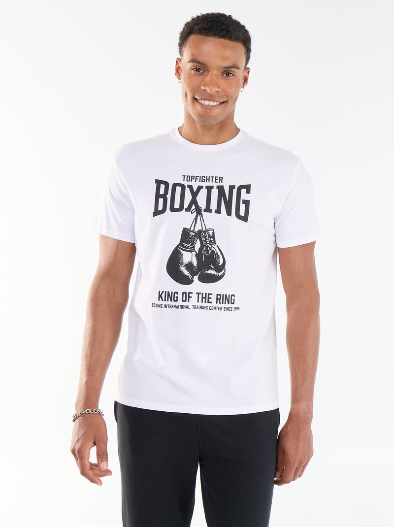 T-shirt met print voor- en achterkant en korte mouwen Wit - Kiabi