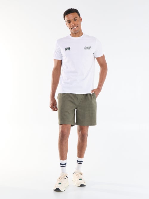 T-shirt met print voor- en achterkant en korte mouwen - Kiabi