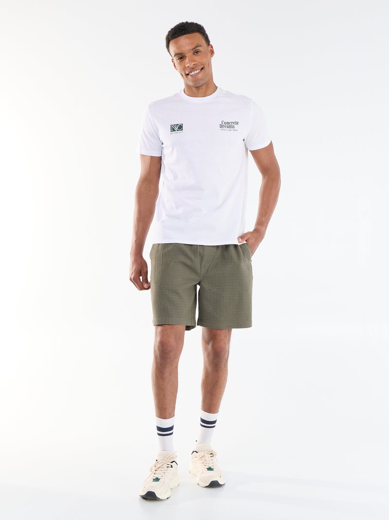 T-shirt met print voor- en achterkant en korte mouwen Wit - Kiabi