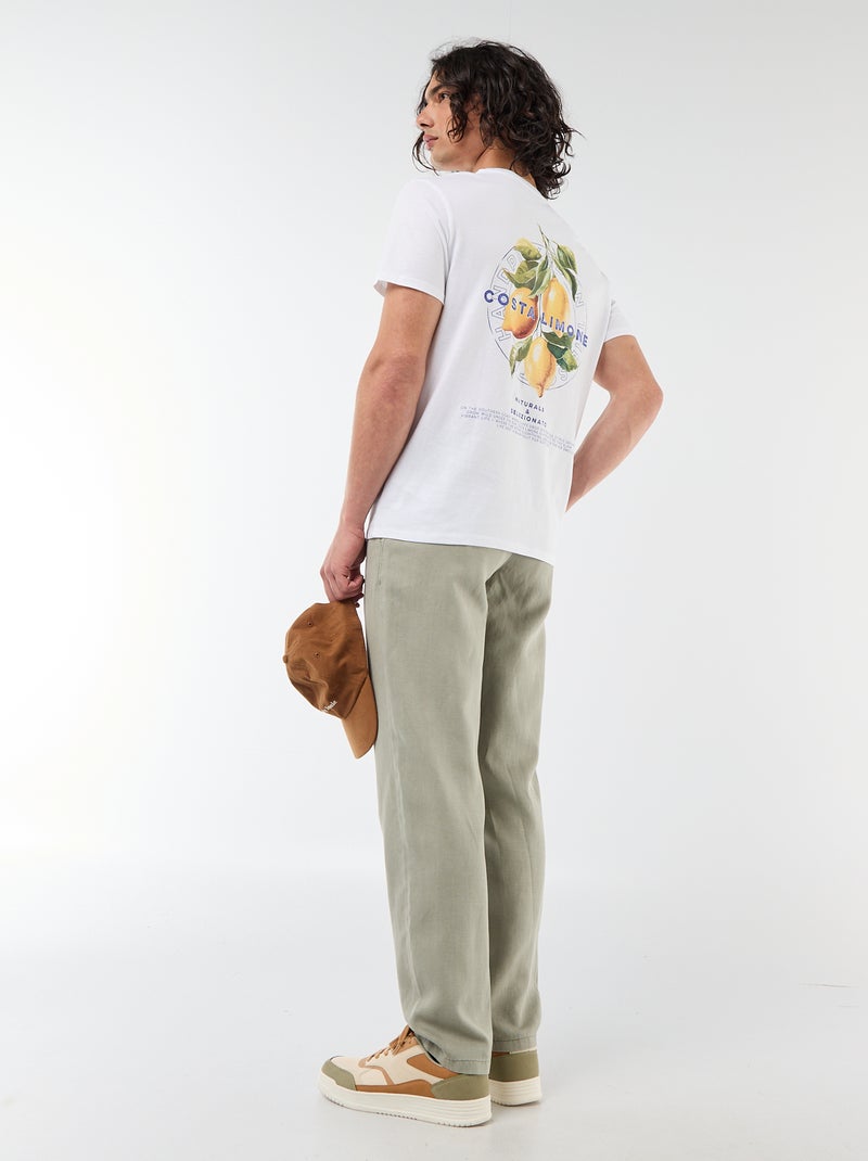 T-shirt met print voor- en achterkant en korte mouwen Wit - Kiabi