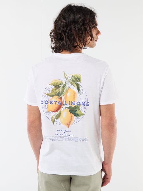 T-shirt met print voor- en achterkant en korte mouwen - Kiabi