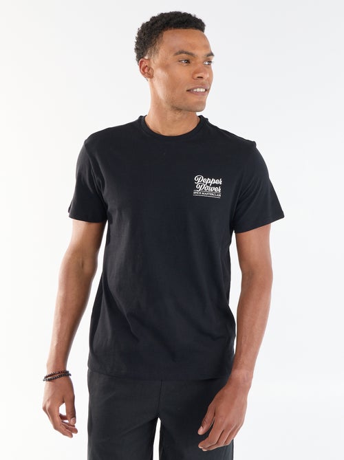 T-shirt met print voor- en achterkant en korte mouwen - Kiabi