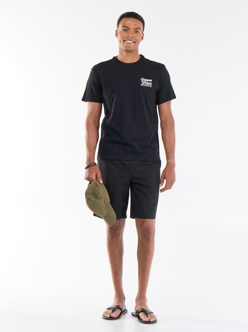 T-shirt met print voor- en achterkant en korte mouwen - Kiabi