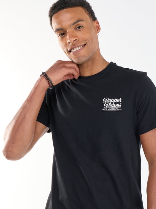 T-shirt met print voor- en achterkant en korte mouwen - Kiabi