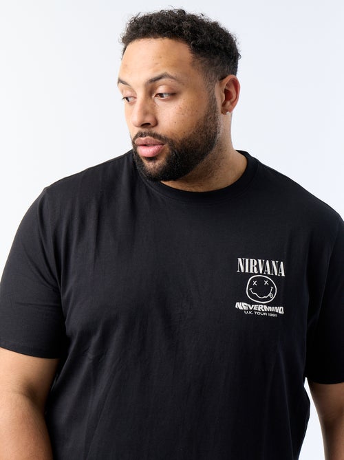 T-shirt met print voor- en achterkant 'Nirvana' - Kiabi