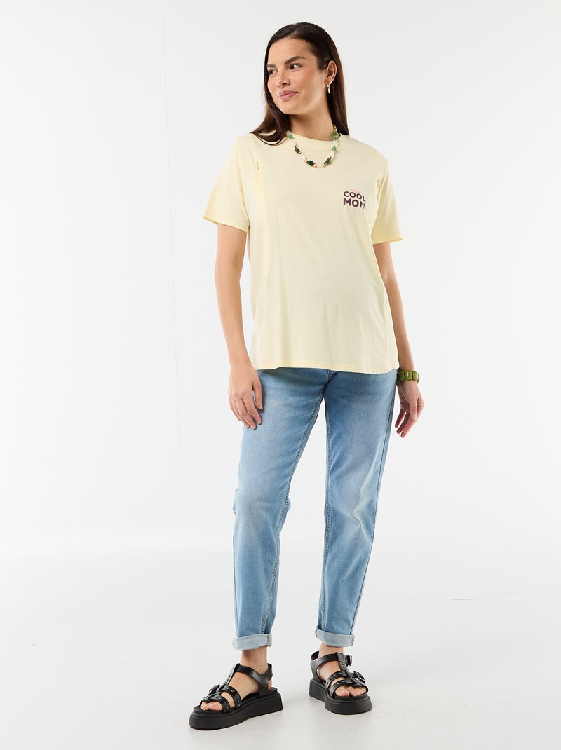 T-shirt met print voor borstvoeding Geel - Kiabi