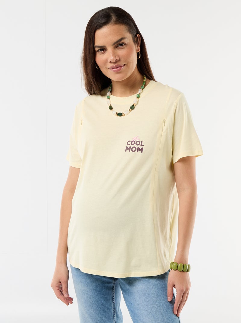 T-shirt met print voor borstvoeding Geel - Kiabi