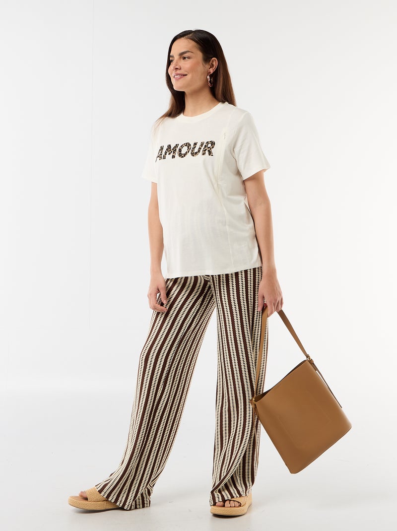 T-shirt met print voor borstvoeding Wit - Kiabi