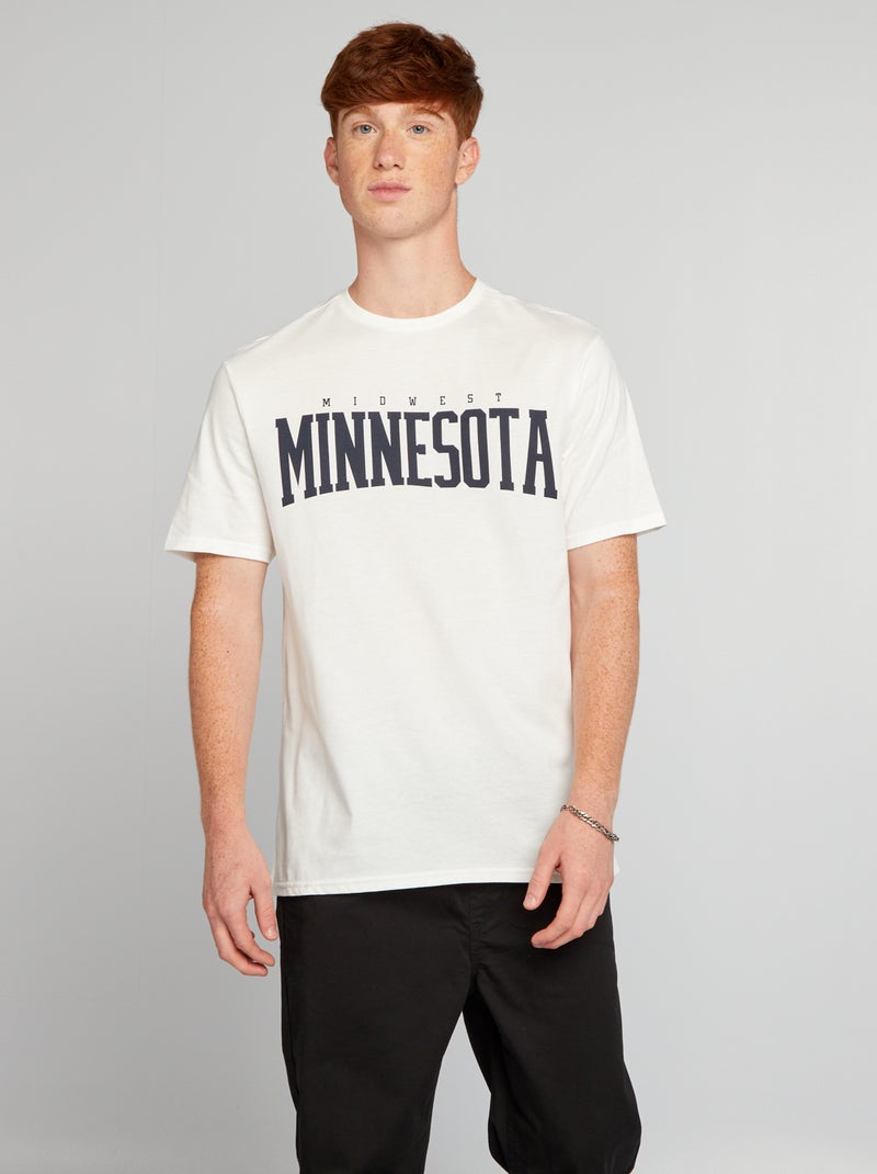 T-shirt met print WIT - Kiabi