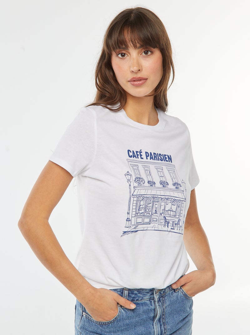 T-shirt met print Wit - Kiabi