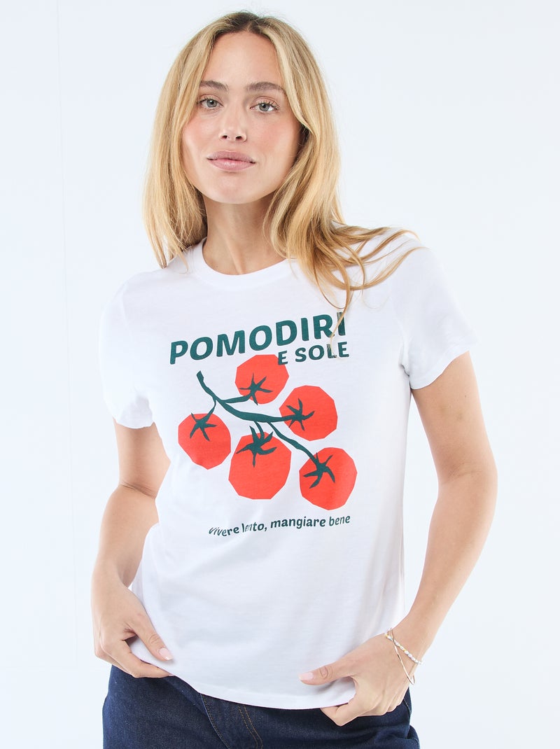 T-shirt met print Wit - Kiabi