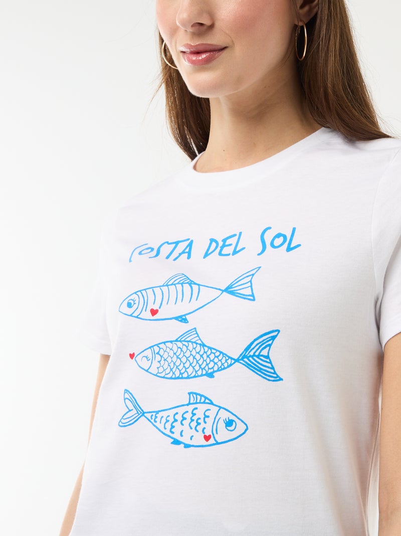 T-shirt met print Wit - Kiabi