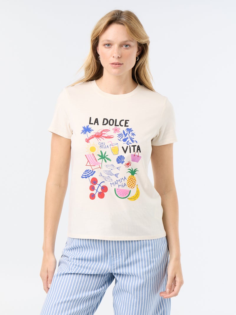 T-shirt met print Wit - Kiabi