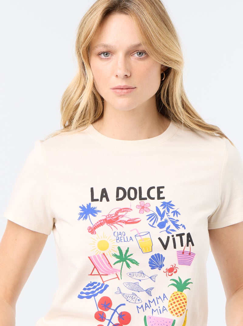 T-shirt met print Wit - Kiabi