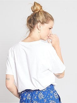 Damesmode maat 34-48 - T-shirt met print - Kiabi