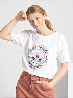 Damesmode maat 34-48 - T-shirt met print - Kiabi