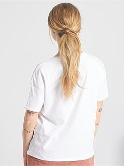 Damesmode maat 34-48 - T-shirt met print - Kiabi
