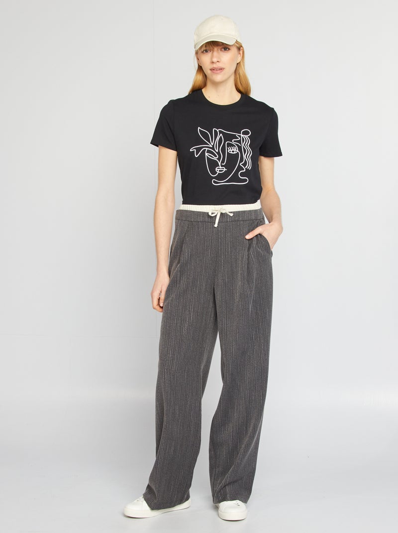 T-shirt met print ZWART - Kiabi