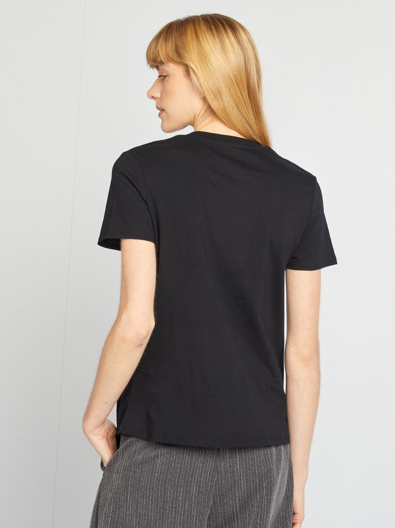 T-shirt met print ZWART - Kiabi