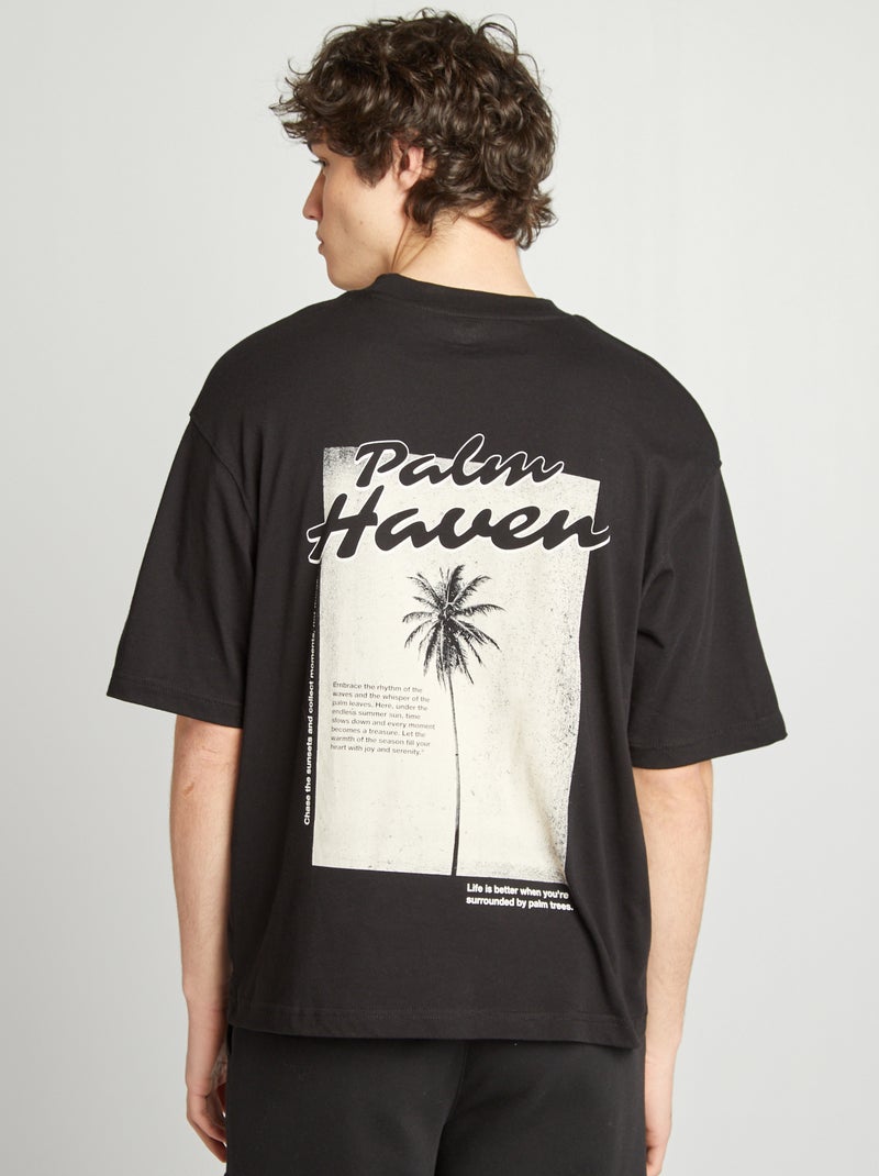 T-shirt met print ZWART - Kiabi