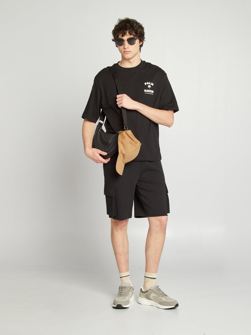 T-shirt met print ZWART - Kiabi