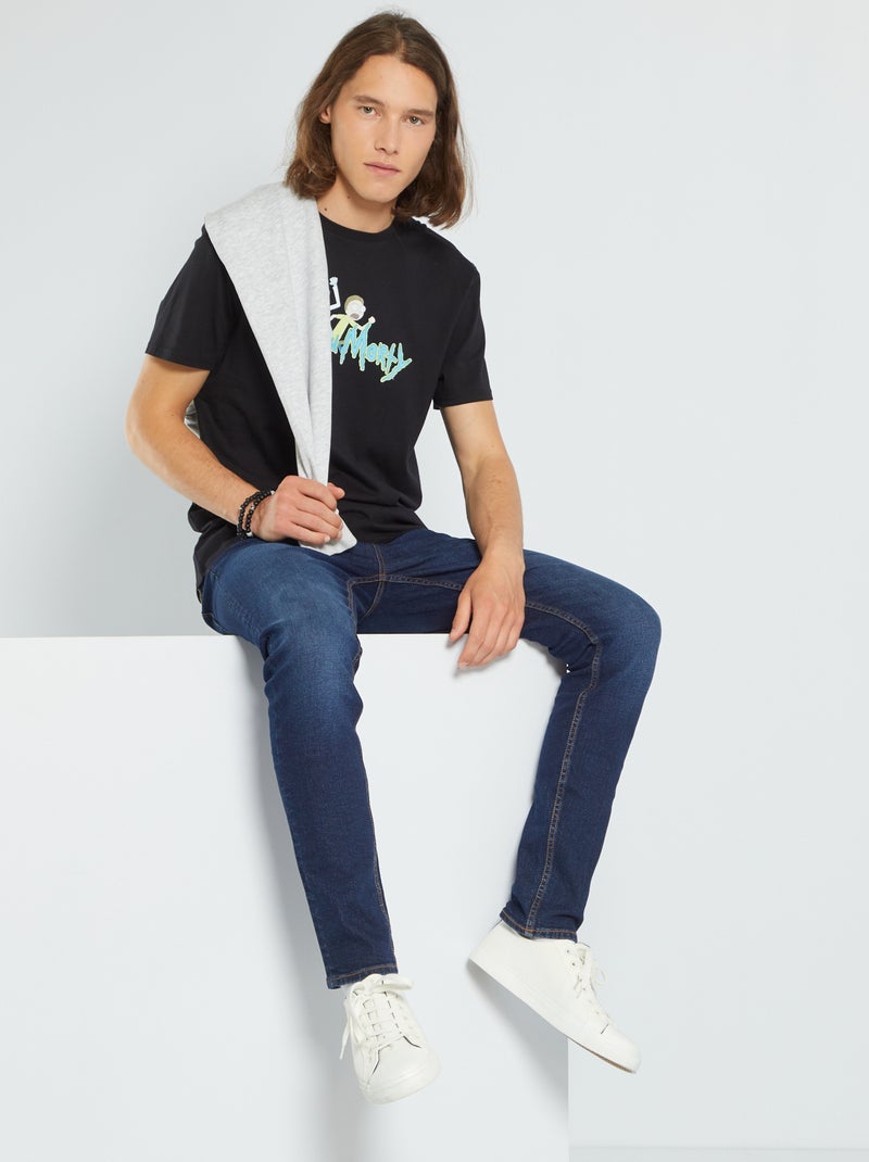T-shirt met Rick and Morty-print zwart - Kiabi