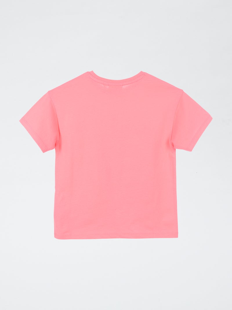 T-shirt met 'Rolling Stones'-print van katoen Rose - Kiabi