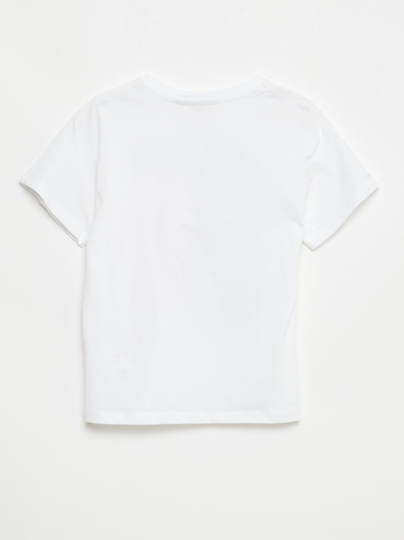 T-shirt met 'Rolling Stones'-print van katoen Wit - Kiabi