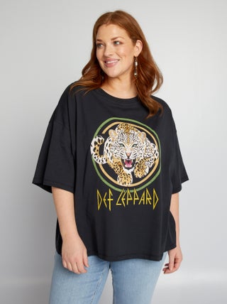 T-shirt met ronde hals 'Def Leppard'