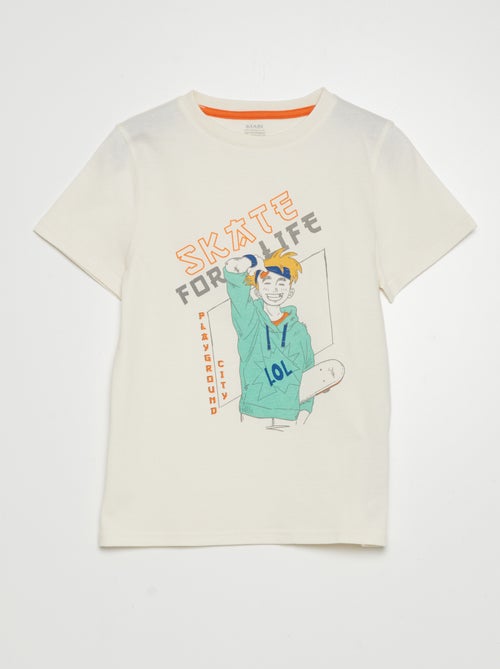 T-shirt met ronde hals en korte mouw - Kiabi