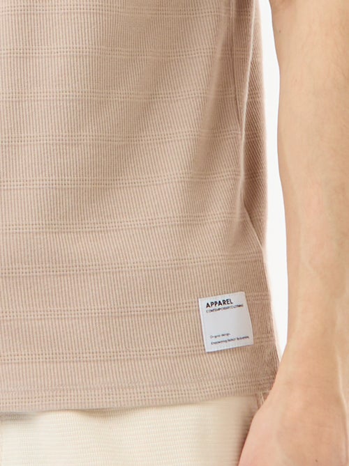 T-shirt met ronde hals en korte mouwen van gewafelde stof - Kiabi