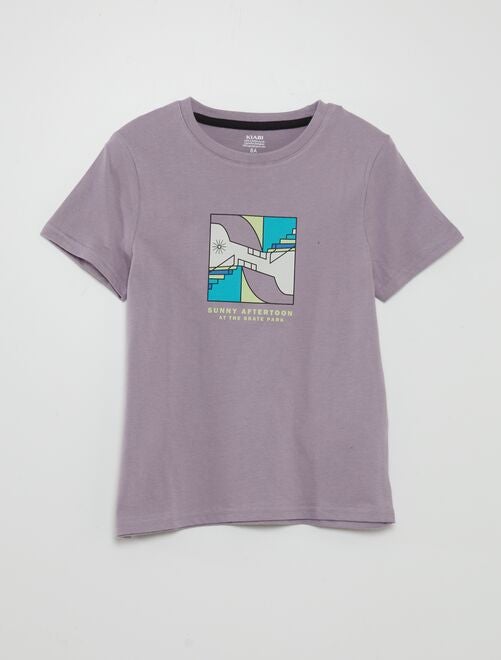 T-shirt met ronde hals en print - Kiabi