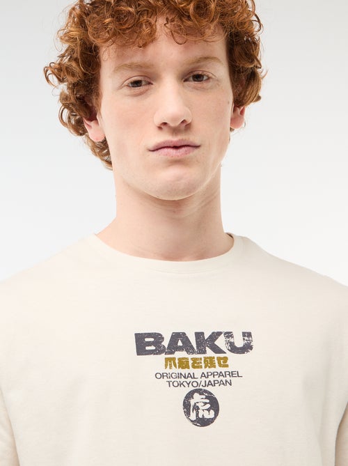 T-shirt met ronde hals en print van katoen - Kiabi