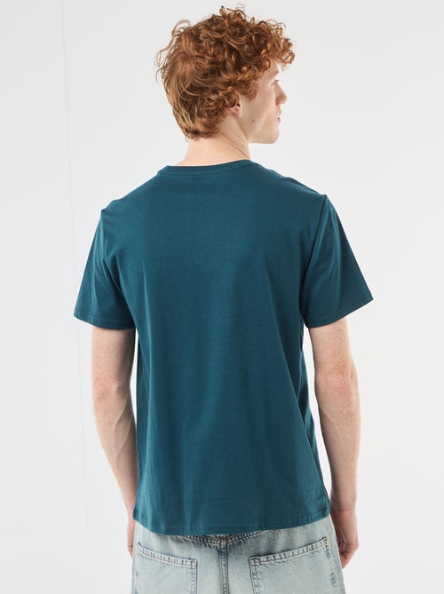 T-shirt met ronde hals en print van katoen - Kiabi